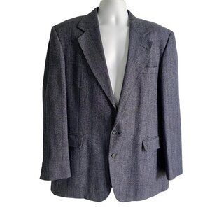 Haggar Imperial Grey 2 Button Blazer Sport Coat Jacket 44 L